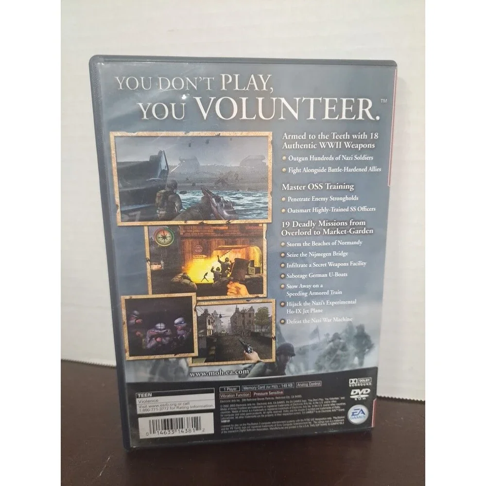 2002 Play Station 2 Medal Of Honor Frontline Game